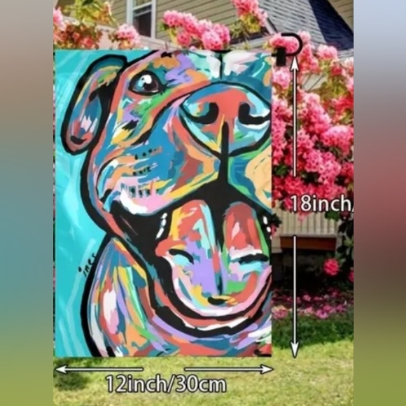 New In Package Colorful Pit bull Garden Flag - Picture 2 of 2